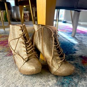 Sparkly Gold Booties